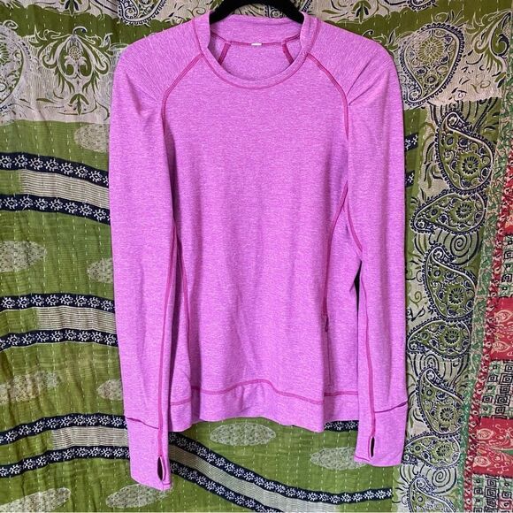 Lululemon Heathered Ultraviolet Think Fast Long Sleeve Size 8 - Picture 2 of 15